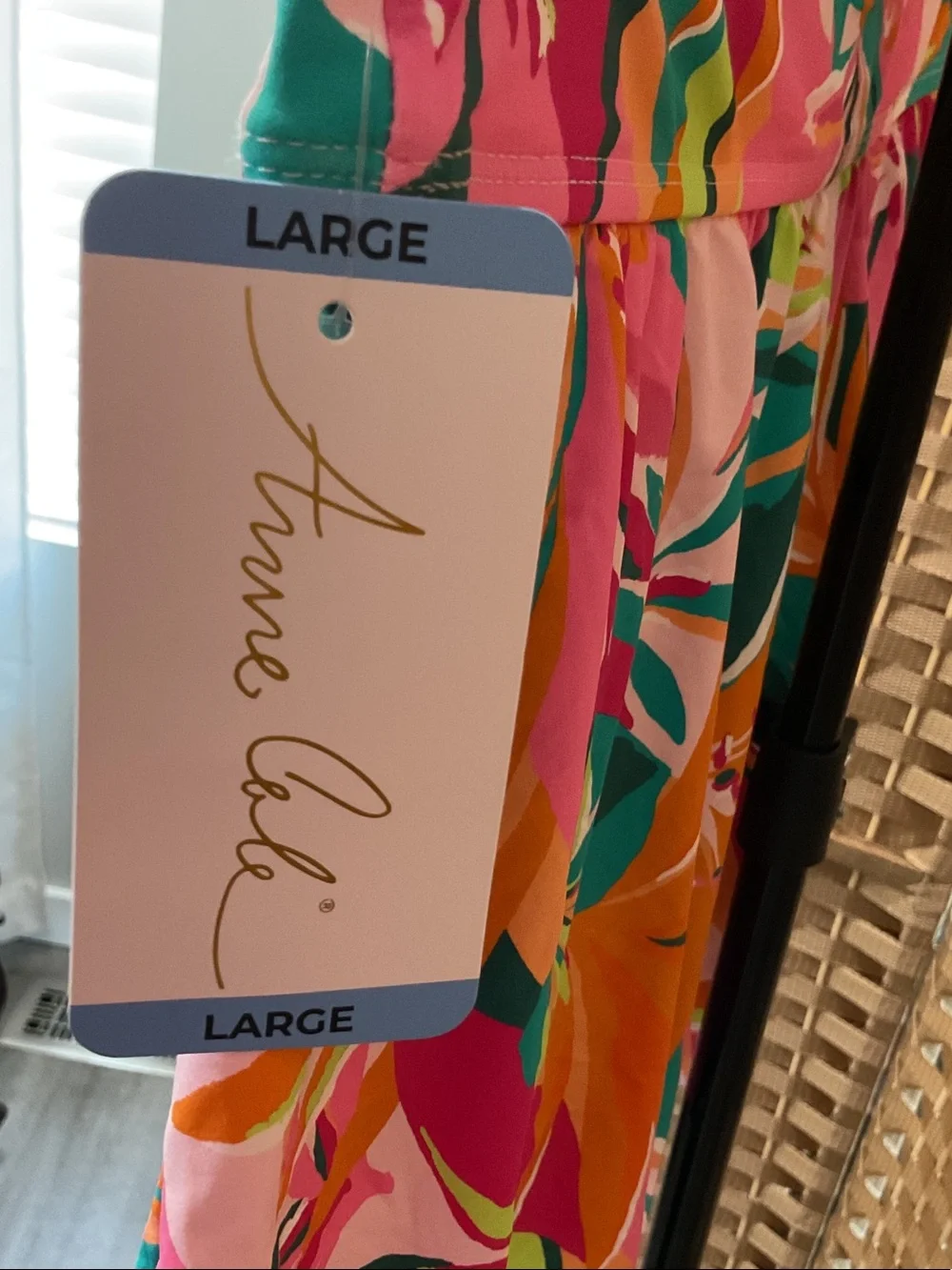 Anne Cole Floral Mid-Rise Swim Skirt in Pink, Teal & Orange
